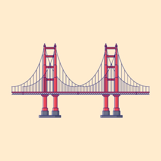 Illustration Plate Du Vecteur Golden Gate Bridge