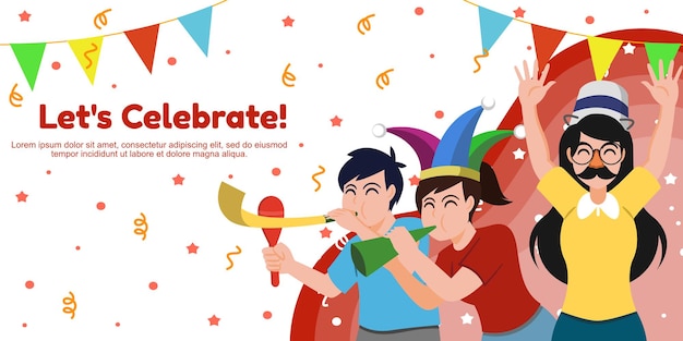 Illustration plate de fête de célébration heureuse