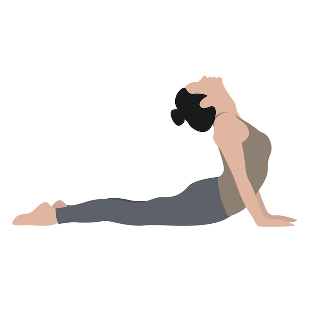 Illustration Plate D'une Fille En Pose De Yoga