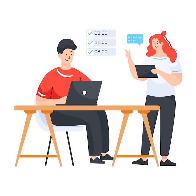 Une illustration plate de gestion des tâches