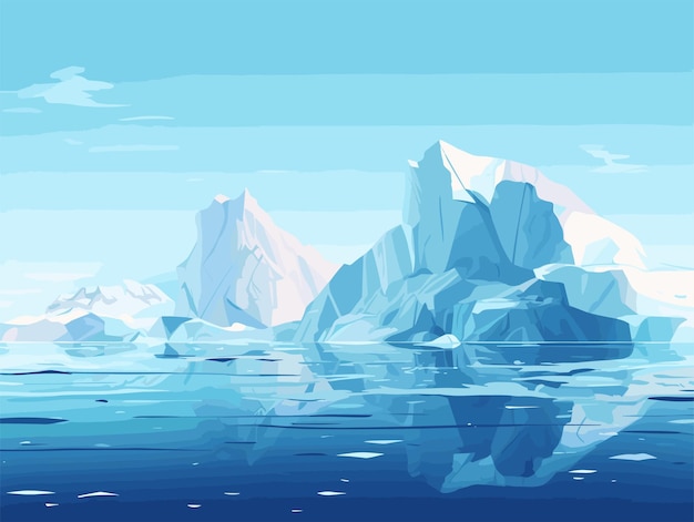 Vecteur illustration plate d'un iceberg de haute qualité