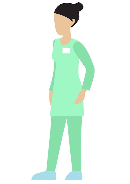 Vecteur illustration plate d'une infirmière en uniforme