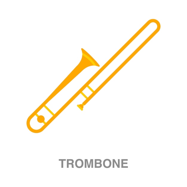 Illustration Plate D'instrument De Musique De Trombone