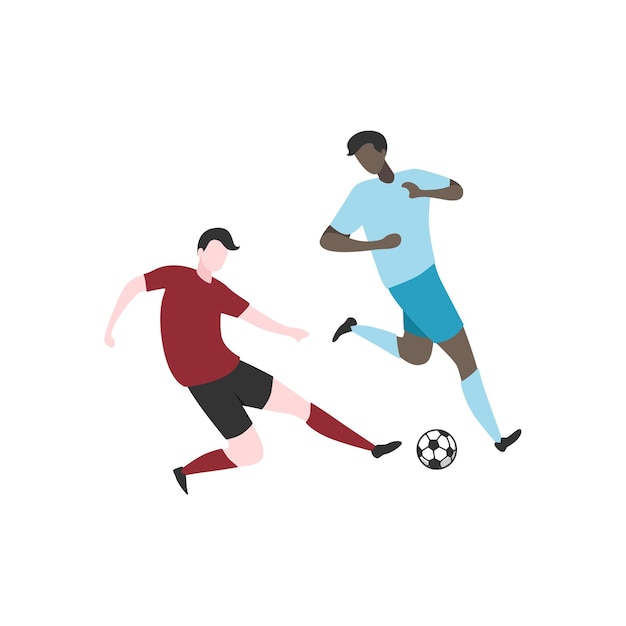 Illustration plate de joueurs se battant pour la balle