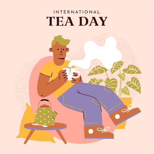 Illustration plate de la journée internationale du thé