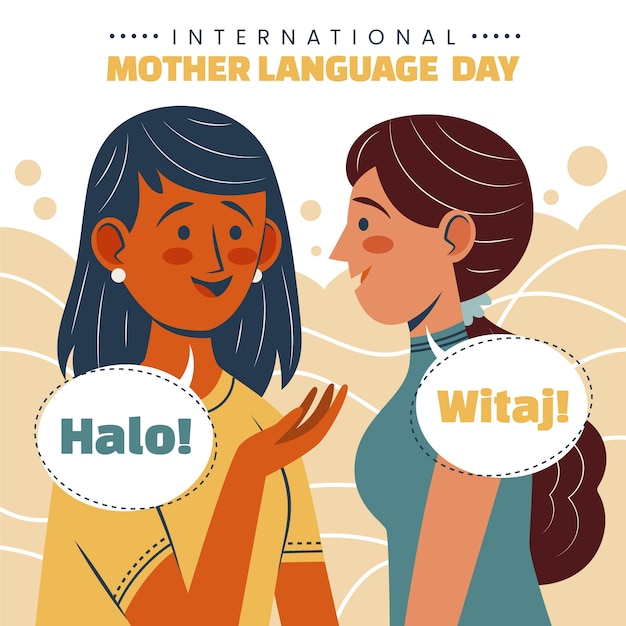 Vecteur illustration plate de la journée internationale de la langue maternelle