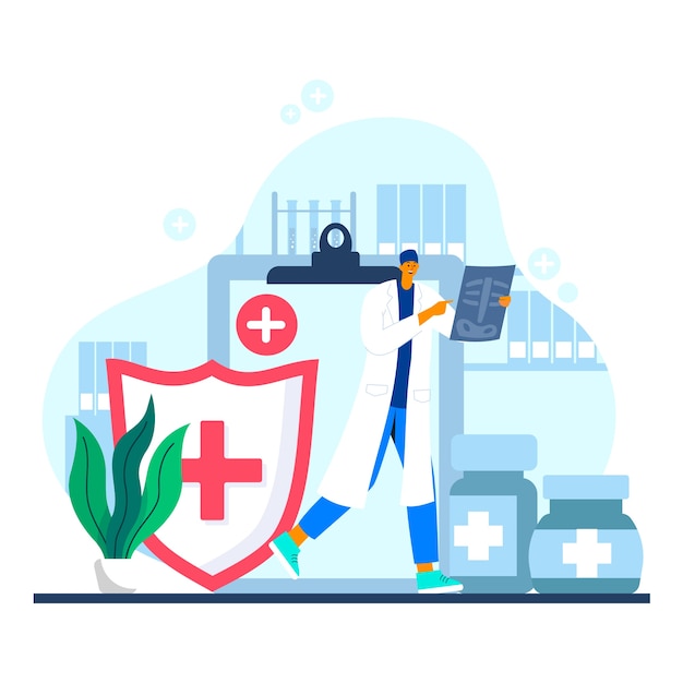 Illustration plate de la journée nationale du médecin