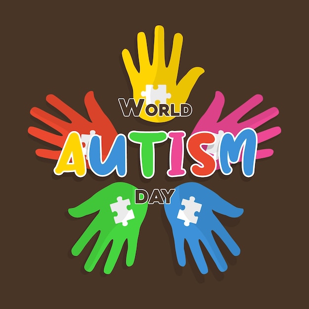 Une Illustration Plate Médicale De La Journée De Sensibilisation à L'autisme.