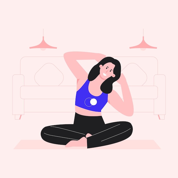 Une illustration plate de la méditation