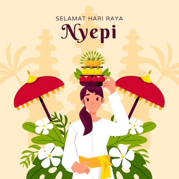 Vecteur illustration plate nyepi