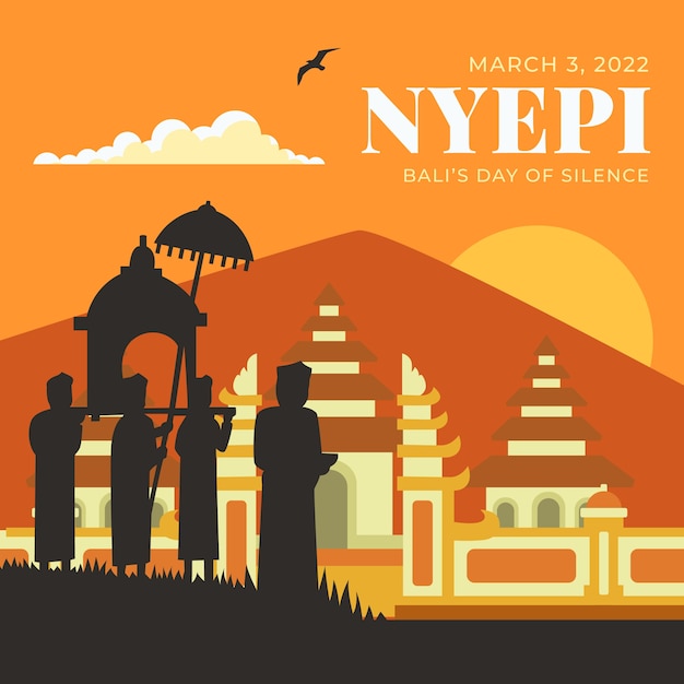 Vecteur illustration plate nyepi