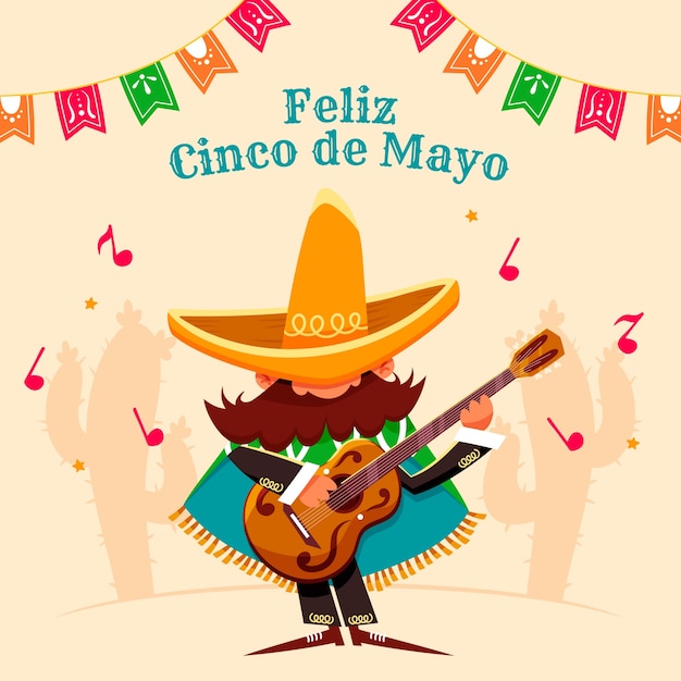 Vecteur illustration plate pour la célébration du cinco de mayo