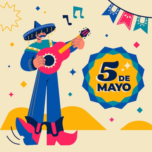 Vecteur illustration plate pour la célébration du cinco de mayo