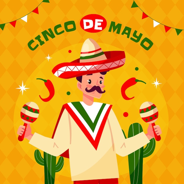 Illustration Plate Pour La Célébration Du Cinco De Mayo