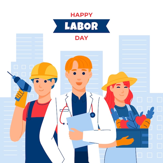 Illustration plate pour la célébration de la fête du travail