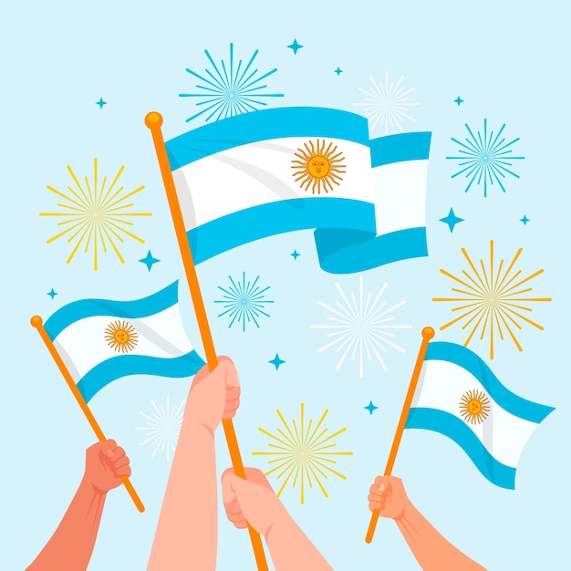 Vecteur illustration plate pour la célébration de la fête de l'indépendance argentine