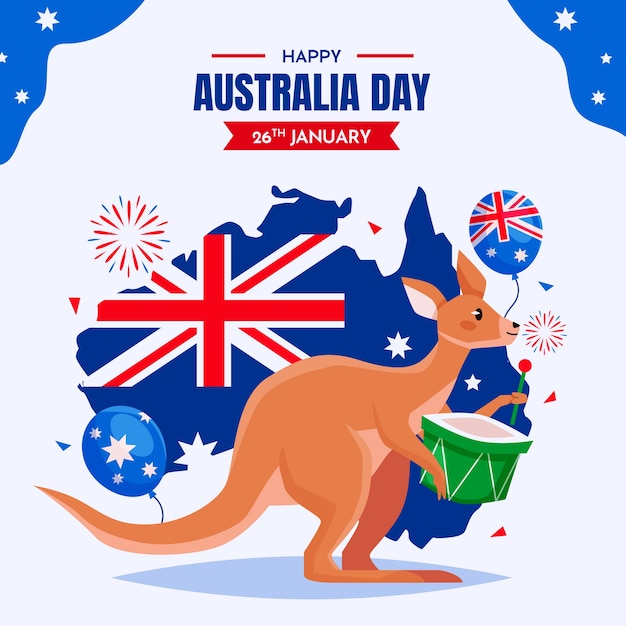 Illustration plate pour la célébration de la fête nationale australienne