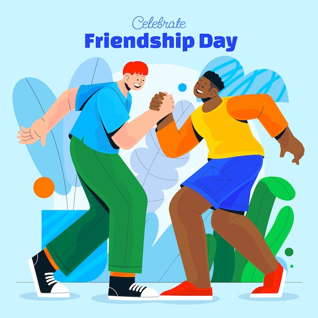 Illustration Plate Pour La Célébration De La Journée Internationale De L'amitié