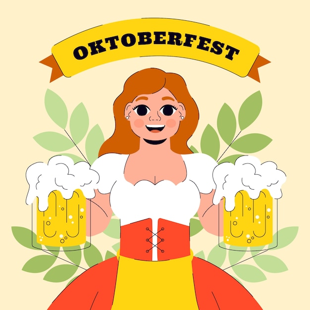 Vecteur illustration plate pour la célébration de l'oktoberfest