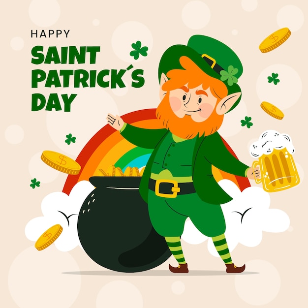 Illustration plate pour la célébration de la saint-patrick