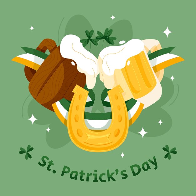 Illustration plate pour la célébration de la saint-patrick