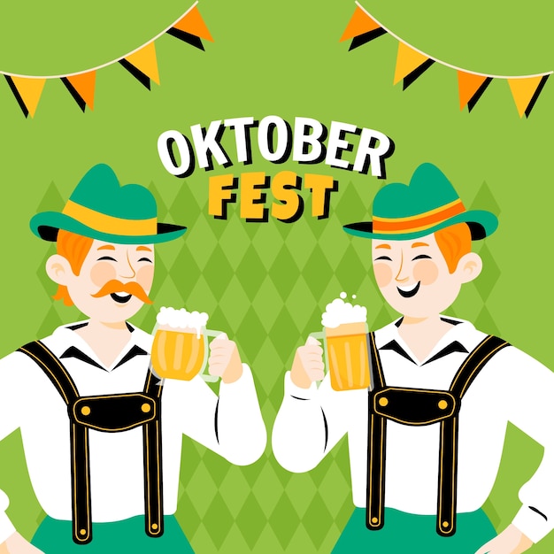 Vecteur illustration plate pour le festival oktoberfest