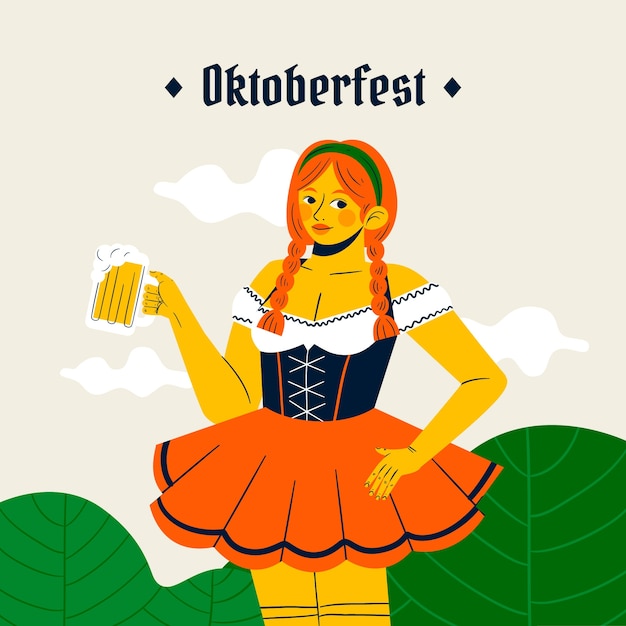 Vecteur illustration plate pour le festival oktoberfest