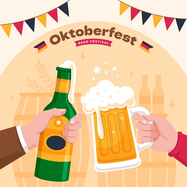 Vecteur illustration plate pour le festival oktoberfest