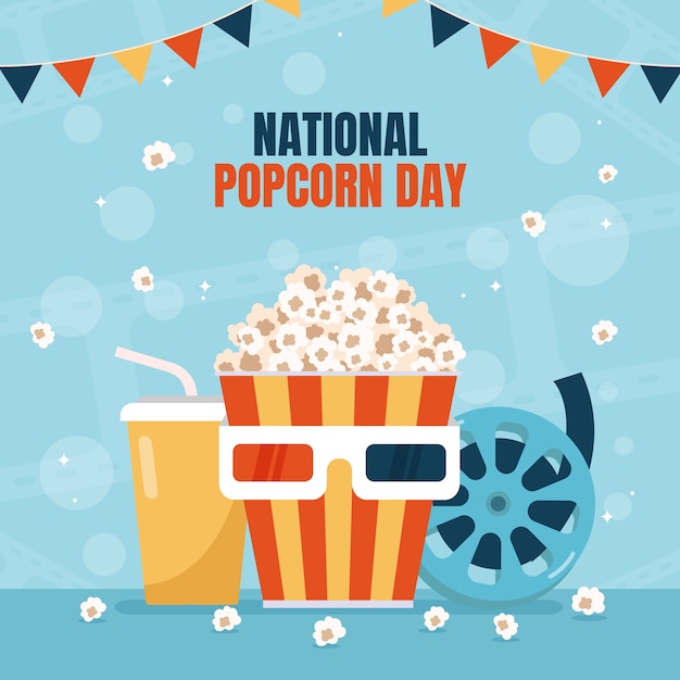 Illustration Plate Pour La Journée Nationale Du Pop-corn