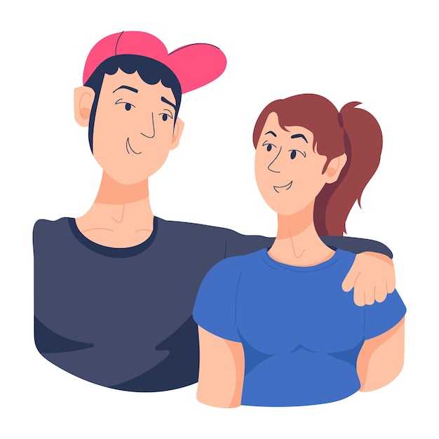 Illustration plate premium du couple