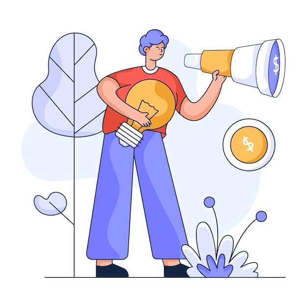 Illustration plate prête à l'emploi de la vision d'entreprise