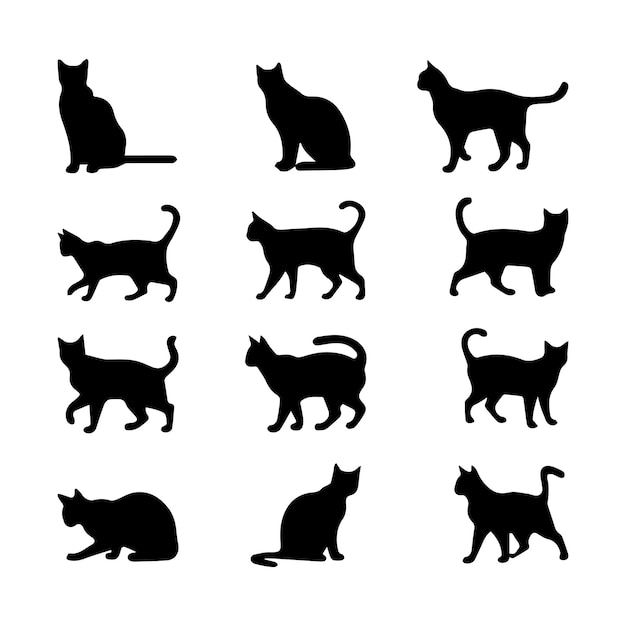 L'illustration plate de la silhouette du chat