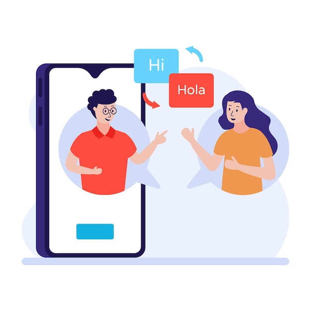 L'illustration plate de traduction est prête pour une utilisation premium