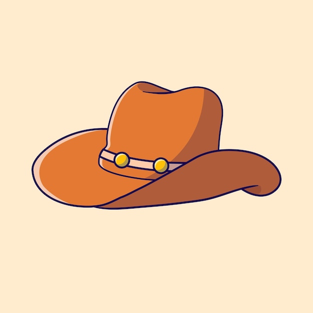 Illustration Plate De Vecteur De Cuir De Chapeau De Cowboy