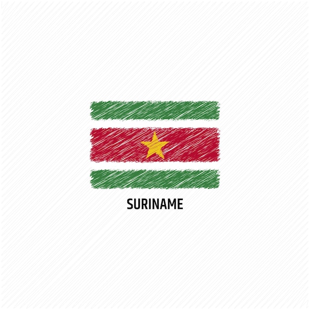 Illustration Plate De Vecteur De Modèle De Drapeau Du Suriname