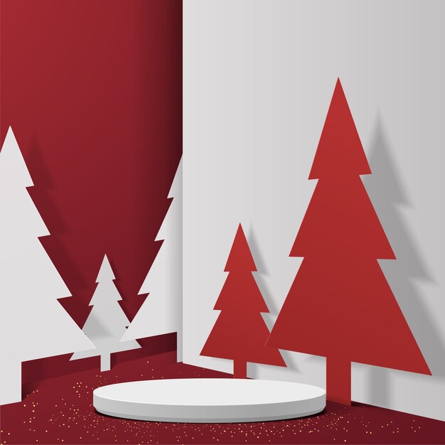 Illustration de podium sur le thème de Noël