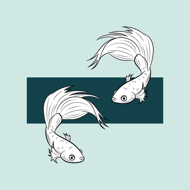 Illustration de poisson betta poisson combattant siamois