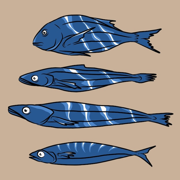 Vecteur illustration de poisson bleu