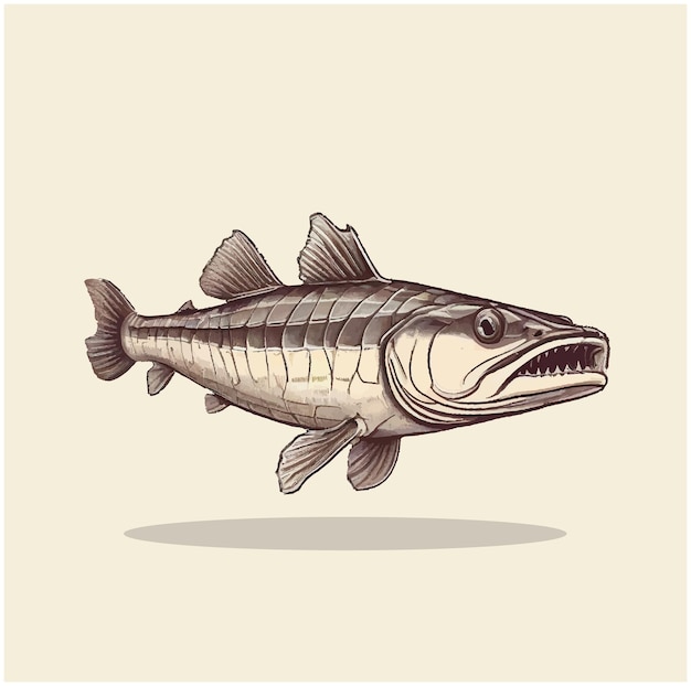 Vecteur l'illustration d'un poisson esturgeon 01