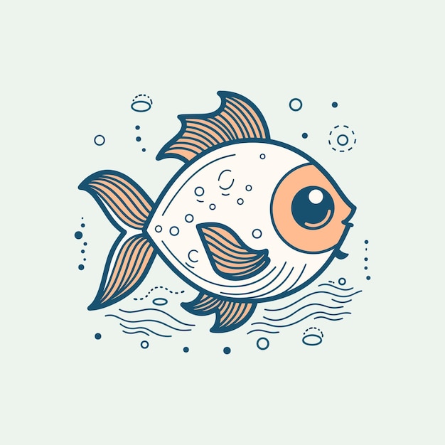 Illustration De Poisson Kawaii Colorée Parfaite Pour Une Image De Marque Ludique Pour Enfants