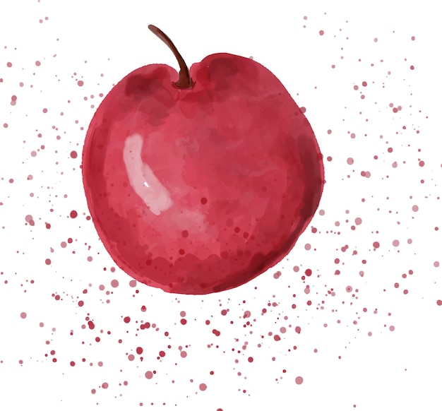 illustration de pomme rouge aquarelle