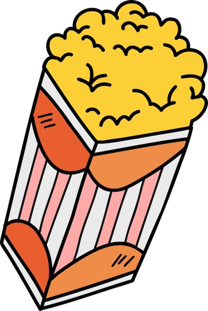 Illustration de pop-corn dessiné à la main