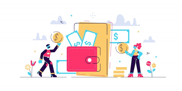Illustration de portefeuille mobile.