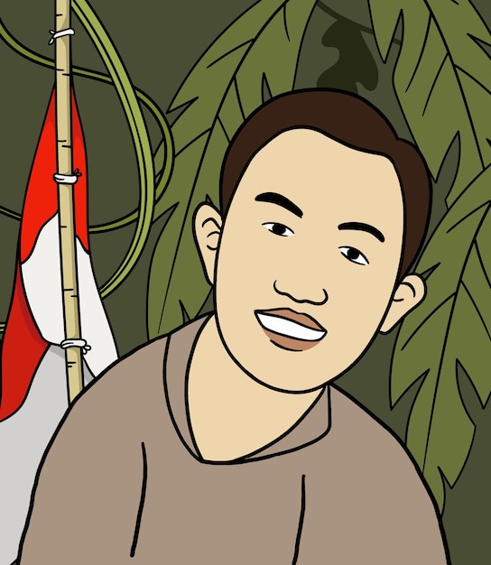 Vecteur illustration de portrait d'ismail marzuki bonne journée des héros nationaux indonésiens