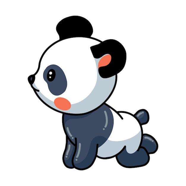 Illustration De La Pose De Dessin Animé Mignon Petit Panda