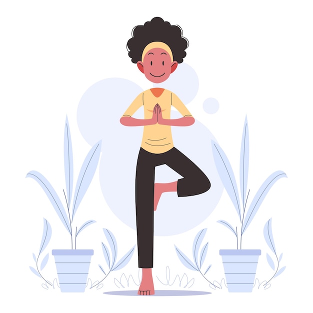 Illustration de pose de yoga plat