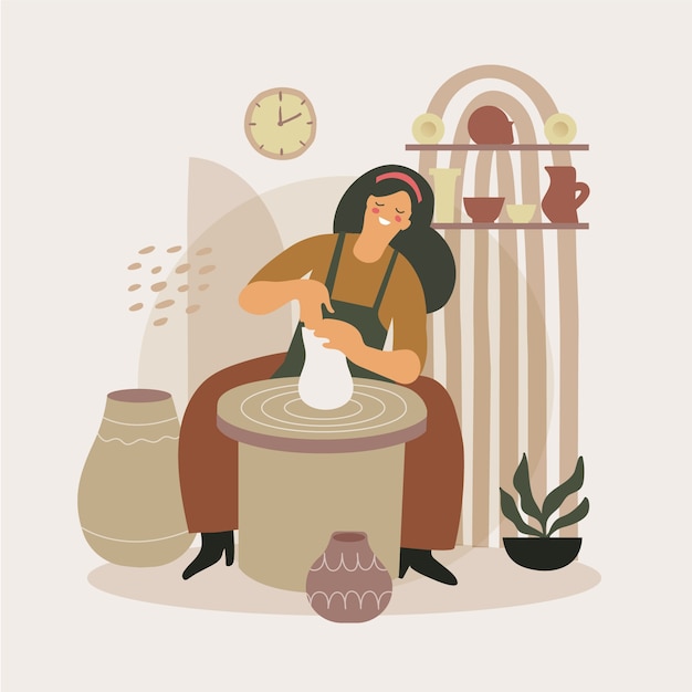 Illustration de poterie dessinée à la main