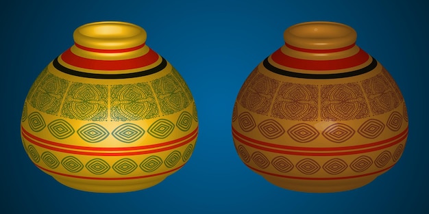 Illustration de poterie traditionnelle. Pot en terre pour retenir l'eau