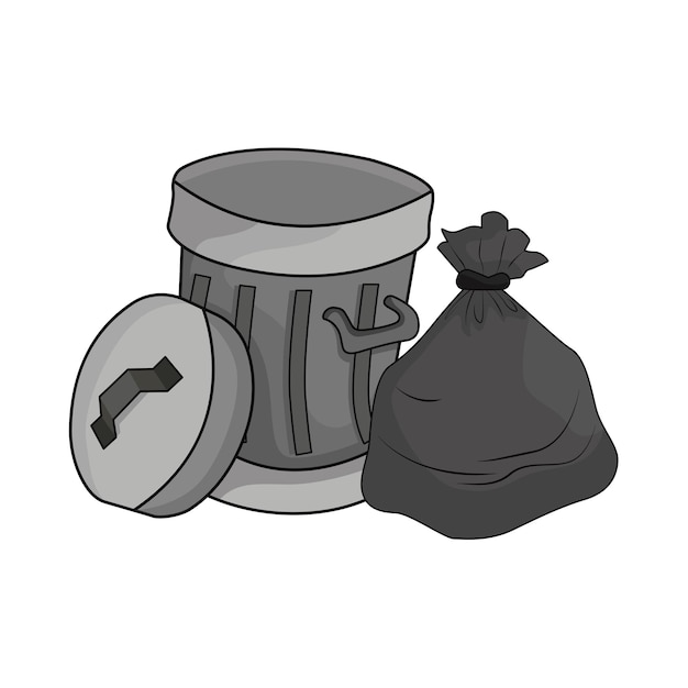 Vecteur illustration d'une poubelle à ordures