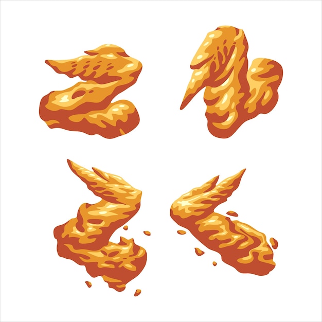 Illustration de poulet frit isolé sur fond blanc